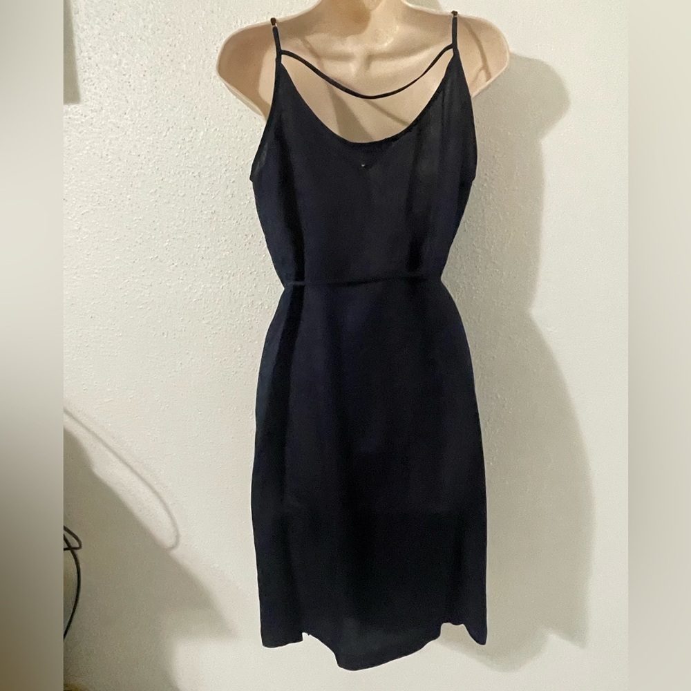 Cuyana Navy Blue Slip Wrap Dress - Picture 5 of 15